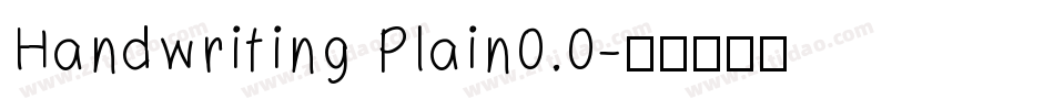 Handwriting Plain0.0字体转换